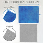 MagicFiber Microfiber Cleaning Cloth - Higher Quality, Larger Size - Micro Fiber Cloth for Cleaning Rags, Dust Cloths, Kitchen Dish Towels (12 Pack, 13”x11”)