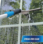 Unger Professional Connect and Clean 12” Performance Squeegee for Glass and Window Care with Replacement Rubber, Heavy Duty Cleaning Supplies with Streak-Free Results, Handheld Household Cleaner Tool