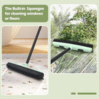 Upgraded Rubber Broom Pet Hair Remover with Squeegee Fur Sweeper Small Detailing Lint Brush to Fluff Carpet Rug Tile Hardwood Floor