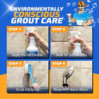 Gel Grout Cleaner for Tile Floors 1 Quart Made in USA - Heavy Duty Gel Bathtub Cleaner for Dirt and Grim, Safe in Colored Grout, Ceramic Floor, Bathroom Shower Kitchen Outdoor Porcelain