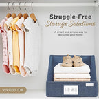 Trapezoid Storage Bins – 12x12x10 Fabric Storage Baskets, Collapsible Easy-Access Organiser Boxes for Baby Clothes, Kids Room Organizer – Navy Blue, 3 Pack