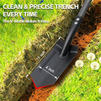 Trench Shovel for Digging, 4 inch V-Shape Narrow Trenching Spade, Heavy Duty Metal Garden Shovel Entrenching Tool for Edging Gardening Landscaping, 75 inch Adjustable Long Handle & Foot Rest Pedal
