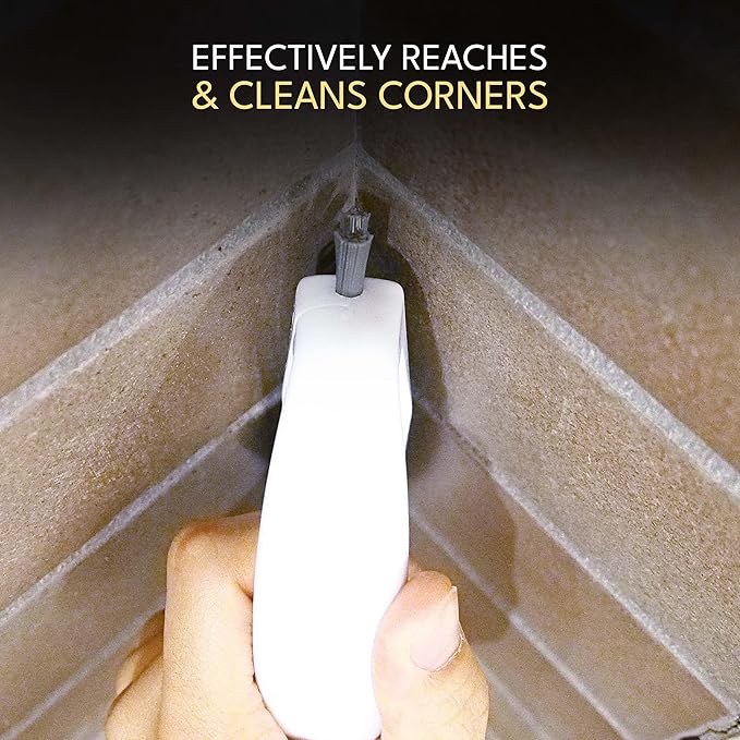 Grout Brush with Stiff Nylon Bristles, Heavy Duty Hand Grout Scrub Brush for Cleaning Baseboards, Floor, Corners, Tiles, Shower, Bath Tub, Floor, Tiles and Other Surfaces