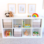 NaturalCozy 13x15x13 Kallax Storage Cubes Bins, 3 Pack | Cotton Rope Cube Storage Bin Woven Baskets for Organizing | Kallax Insert Storage Baskets for Shelves Organizer, Kids Toy, Closet Baby Nursery