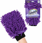 Fabuloso Microfiber Cleaning Mitt, Purple, One Size Fits All - Lint-Free, Scratch-Free Glove for Surfaces and Furniture - Dustless Hand Cloth for Bold & Bright Experience, 3 Count