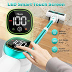 Tikom V500 Cordless Vacuum Cleaner for Home, 40000Pa/450W Stick Vacuum with LED Touch Screen, Charging Wall Dock, Anti-Tangle, Lightweight Handheld Vacuum for Pet Hair, Hard Floor, Carpet, Blue