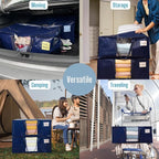 VENO 8 Pack Moving Bags Extra Large Storage Bags for College Move-In, Heavy-Duty Storage Totes, Packing Boxes, and Wardrobe Moving Supplies - Durable Laundry Bags for Clothes (Blue w/Window, 8 Pack)