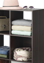 Whitmor 12 Cube Storage Organizer, 4 Tier Stackable Mdf Wood Bookcase, Open Storage Display Bookshelf, Storage Cabinet for Living Room, Bedroom, Home, Office, 35.1"L x 11.7"W x 47.5"H, Black