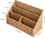 Woven Mail Organizer Countertop, 12 Inch Mail Organizer Basket for Bill and Pen, Farmhouse Desk organizers and storage