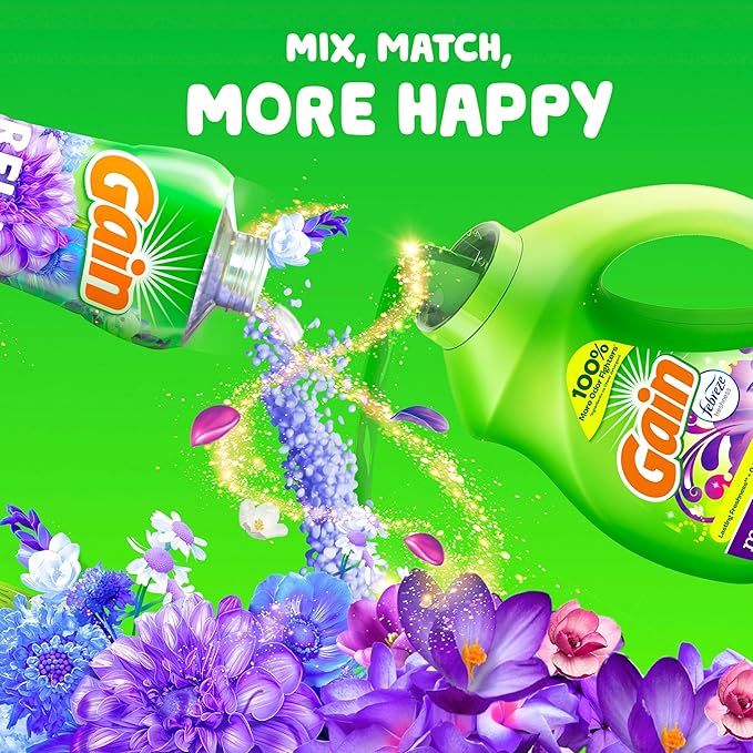 Gain Liquid Laundry Detergent, Moonlight Breeze Scent, 194 fl oz, 134 loads, Freshness + Odor Fighting, High efficiency washing machine iquid cleaning soap