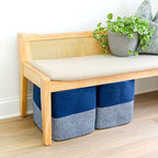 NaturalCozy 13 Inch Cube Storage Bins Cotton Rope Woven Baskets for Organizing 3-Pack | 13 x 13 Storage Cubes | Fabric Square Storage Baskets for Shelves Organizer, Kids Toy Bins, Closet Baby Nursery