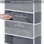 Univivi Over The Door Organizer, 5 Shelf Door Hanging Organizer Nursery Door Storage with 4 Large Compartments and 2 Small PVC Pockets 6 Side Pockets for Bathroom,Cosmetics and Nursery Baby Essential