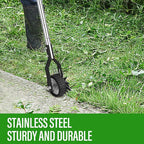 Wheel Rotary Edger, Manual Lawn Edger, Stainless Steel Handle,Adjustable Handlebar Length, 58.3-Inch, Rotary Edger Lawn Tool for Sidewalks, Garden, Driveways, Flower Bed, Trimming Grass, black