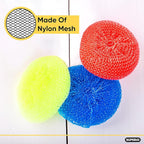 Nylon Scouring Pads-Dish Scrubbers, for Dishes, Pots, and Stoves, Durable Mesh Scourers, for Tough Cleaning. Nylon Dish Scrubbers, Assorted Colors (Superio) (24 Pack)