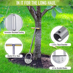 Half-Moon Edger Lawn Tool – Steel Garden Edger for Landscaping & Borders with Rope & Pegs for Precision – Saw-Tooth Manual Edger Lawn Tool with Ergonomic Rubber-Grip Handles, 39 in.