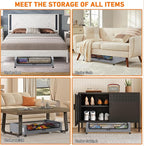 Under Bed Storage with Wheels, 2-Pack Under Bed Storage Containers with Clear Lids, XXL 60L Under the bed storage Organizer Bins, Rolling Under Bed Metal Drawer for Clothes,Shoes,Toys (Gray, 2 Pack)