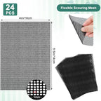 Skyley 24 Pack Flexible Scrubbing Screen Cleaning Mesh for Household 5.5 x 4 Inch Cleaner Toilet Hard Water Ring Remover Scouring Pad Abrasive Grit Cleaning Screen for Remove Carbon, Rust and Scale
