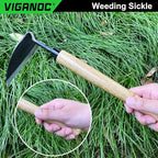 Japanese Wide Blade Garden Tool - Premium Quality Hand Hoes/Weeding Sickle is Very Sharp for Quick Work