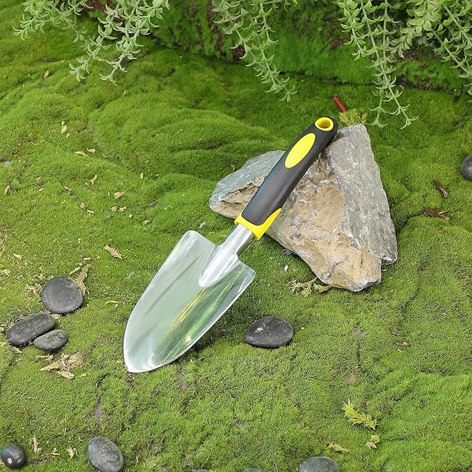 8 Pcs Garden Shovel Aluminum Alloy Heavy Duty Trowel Garden Tool Small Shovels for Digging Metal Hand Trowel Spade with Soft TPR Handle for Lawn Yard Farm Home Shop Planting