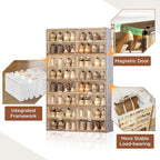 ANTBOX Portable Shoe Rack Organizer for Closet Entryway, Stackable Sneaker Storage Shoe Cabinet with Magnetic Clear Door, Large Plastic Storage containers Bins with Lids 8 Tiers 32 Pairs