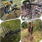 Garden Hoe Stirrup Hoe Weeding Tools, 2-in-1 Garden Hoe for Weeding with 62.6" Adjustable Handle, Heavy Duty Gardening Tools with 4 Tines for Weeding, Loosening, Digging and Cultivation