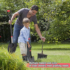 SHARK ATTACK 4-Piece Steel Shovel Set with D-Grip Handles - Multi-Size Garden Shovels with Powder Coating for Digging, Planting & Car Emergency