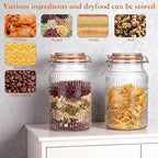 Amzcku Wide Mouth Vintage Mason Jars with Airtight Lid 128oz 1 Gallon, Canister Gallon Jars for Kitchen Storage - for Coffee, Sugar, Beans 2 Pack