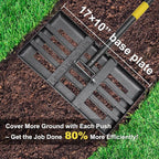 Lawn Leveling Rake - Heavy Duty 17"x10" Stainless Steel Lawn Leveler | Adjustable 28-72" Handle, Reinforced Welds & Smooth Edge for Soil, Dirt,Ground,Yard Top Dressing,Landscaping