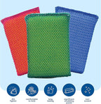 SCRUBIT Multi-Purpose Scouring Pad - Non-Scratch Cleaning Sponges for Pots, Pans, Dishes, Utensils & Non-Stick Cookware - Scrubbing Pads Use for Kitchen, Bathroom - 6 Pack Dish Sponge - (Blue)