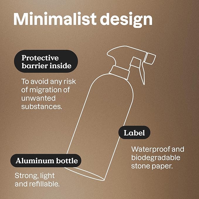 ATTITUDE Multi-Purpose Cleaner with Essential Oils, EWG Verified, Plant and Mineral-Based Ingredients, Vegan Household Products, Refillable Aluminum Bottle, Lavender and Rosemary, 16 Fl Oz (Pack of 6)