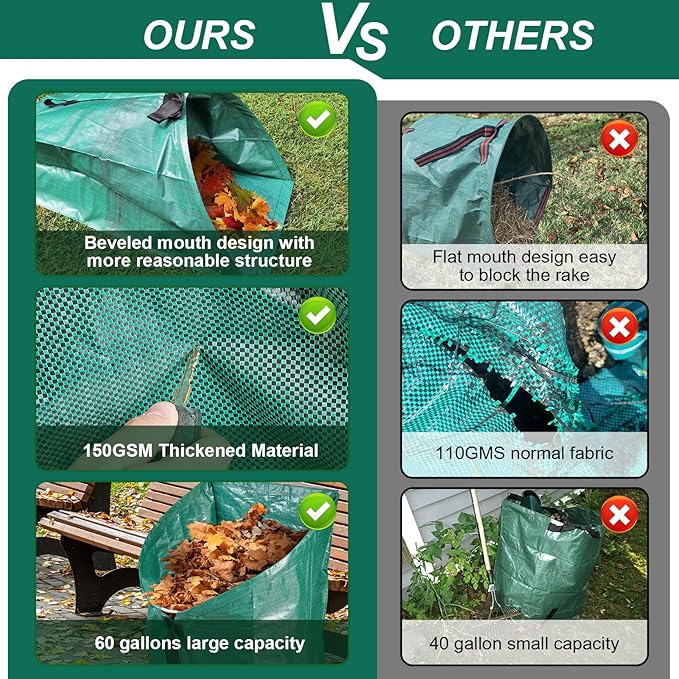 60Gallon Leaf Collector and Adjustable Metal Rake Set,Detachable 18 Tines Leaf Rake with Dustpan-Type Leaf Bag,Leaves Pick up Tool Set,Lawn and Leaf Collector Tool Kit for Lawn Yard Leaves,Shrub,Grass