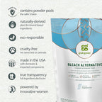 Grab Green Bleach Alternative Pods, 132 Count, Chlorine Free, Fragrance Free, Plant and Mineral Based, Laundry Booster to Brighten Whites, Removes Stains, Neutralizes Odors