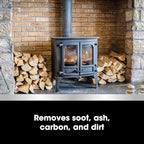 Furniture Clinic Stove Care Kit – Clean & Restore Log Burners, Grates, & Fireplaces | Removes Soot & Dirt | One Bottle Glass & Metal Cleaner + Stove Polish | 500ml / 17 Fl Oz Each Bottle