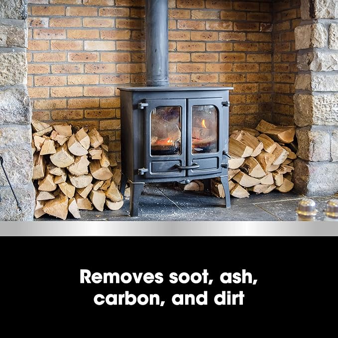 Furniture Clinic Stove Care Kit – Clean & Restore Log Burners, Grates, & Fireplaces | Removes Soot & Dirt | One Bottle Glass & Metal Cleaner + Stove Polish | 500ml / 17 Fl Oz Each Bottle