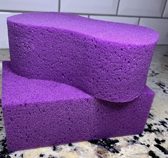 Multi-Purpose Sponges for Cleaning - Purple 4 Pack, Large Sponges for Car Washing, Tile & Grout, All Purpose Cleaning