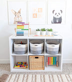 OrganiHaus Woven Storage Baskets for Organizing, Cotton Rope Organizer Bins for Shelves, Closet & Nursery, Dog Toy Basket, Decorative Bins for Toys, Towels & Books - 15x10x9, Grey