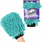 Fabuloso Microfiber Cleaning Mitt, Teal, One Size Fits All - Lint-Free, Scratch-Free Glove for Surfaces and Furniture - Dustless Hand Cloth for Bold & Bright Experience, 3 Count