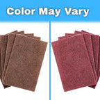 Heavy Duty XL Red Scouring Pads. 6x9 in 10 Pack of Scrubber Tools for Cleaning Stainless Steel Pots, Pans, Grills and Griddles. Extra Large Pad for Outdoor Use on Railings and Tiles.