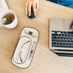 Mora Mini Ceramic Decorative Tray, 6.4 x 3.2 Inch Palm Sized Rectangle Dish for Jewelry, Perfume, Makeup, Accessories, Candle, Cute Organizer for Bathroom Vanity, Bedside, or Kitchen Counter, White