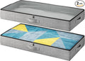 TidyCorner 2-Pack Under Bed Storage Containers, 4.5 Inches Tall Low Profile Underbed Clothes Storage Organizer Bin with Sturdy Sidewalls/Bottom, Underbed Storage Bins 2 Storage Thin Bins
