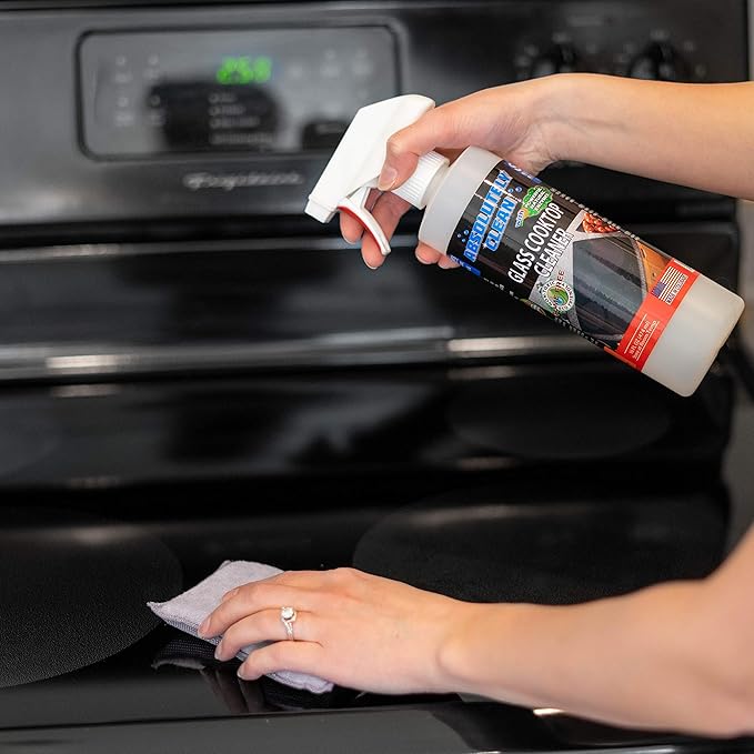 Absolutely Clean Amazing Ceramic & Glasstop oven cleaner heavy duty- Fume Free & Scratch Free - Streakfree - Powerful, Natural Enzymes - USA Made