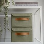 Decorative Linen Storage Boxes with Lids - Spacious Set of 2 Organizer Bins for Your Home Decor - The Perfect Small Container to Safely Store Photos, Documents and Memory Box Keepsakes in Style