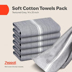 Zeppoli Classic Kitchen Towels - 15 Pack 100% Natural Cotton Towel Set, Reusable Wash Cloths, Absorbent Dish Towels, Machine Washable Hand Towels, Kitchen Essentials - 14” by 25” - Black