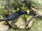 WEYLAND Kukri Machete Knife with Tactical MOLLE Sheath - Fixed Full Tang Steel Blade Machete for Cutting Trees Heavy Duty for Clearing Brush, Yard Work, Gardening, Camping and Hiking