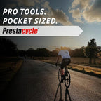 Prestacycle T-Handle Ratchet Wallet Kit – Compact 3-Way Ratchet Tool Kit with 12 Bike-Specific 1/4” Hex Bits, Bicycle, Extension Bar & Slim Carry Case