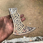 WHS201 Viking Axe Head, Custom Hand Forged Viking Axe Real Head, Tomahawk Viking Hatchet Beared Camping Axe Blade, 5160 HIGH Carbon Steel Blade, Viking Gift for Him - Christmas Gift (Smoked)