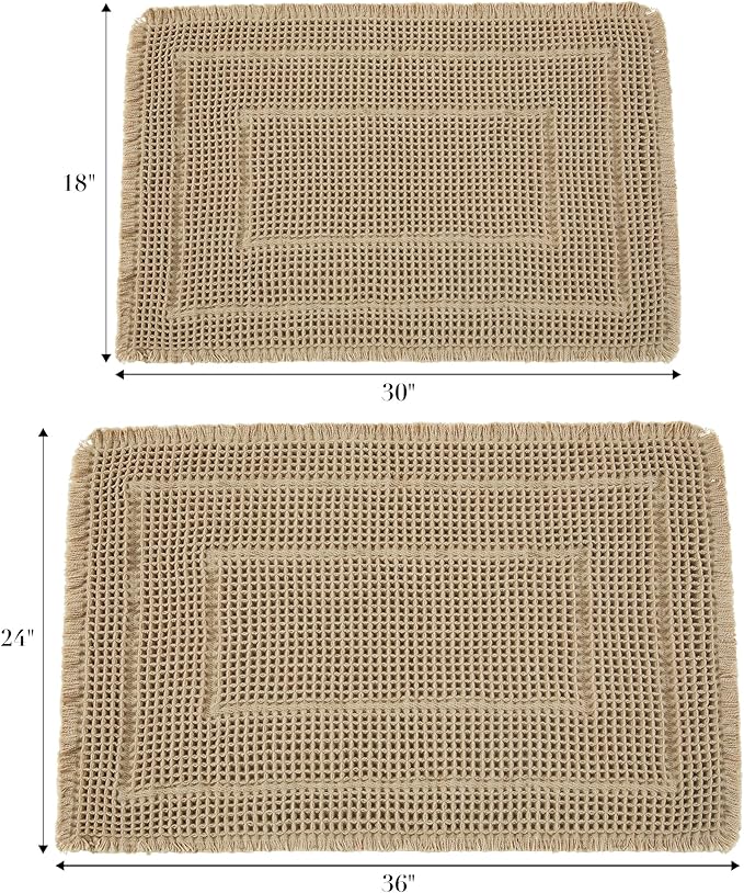 Bathroom Runner Rug Super Absorbent Non Slip Long Bath Mat Machine Washable Boho Bathroom Rugs Quick Dry Rug Runners for Hallway Bedroom Laundry Room,Brown, 2'x 6'(24" x 72")