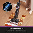 Eureka Cordless Wet Dry Vacuum Cleaner and Mop,170° Reclinable,185°F Hot Air Self-Cleaning Vacuum,Long Run Time,Great for Hard Floors Pet Hair Sticky Messes，RapidWash 730, Purple