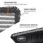 SWOPT 24” Microfiber Dust Mop, Angle Broom + 48” & 60" Steel Handles, Combo — Cleaning Heads with Long Handles Interchangeable with All SWOPT Cleaning Products — Clean Hard-to-Reach Areas