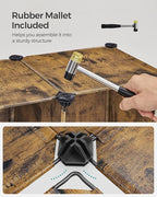 SONGMICS 6 Cube Storage Organizer, Modular Bookshelf, DIY Closet Organizers and Storage, Plastic Stackable Shelves, 14.6 x 13 x 13 Inch Cubes, with Feet and Rubber Mallet, Rustic Brown ULPC206A01